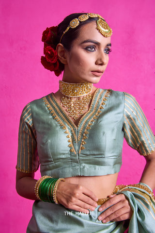 Padmini Pistachio Tussar Silk Blouse