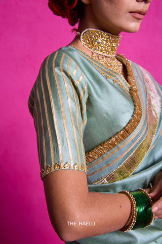 Padmini Pistachio Tussar Silk Blouse