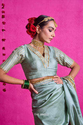 Padmini Pistachio Tussar Silk Blouse