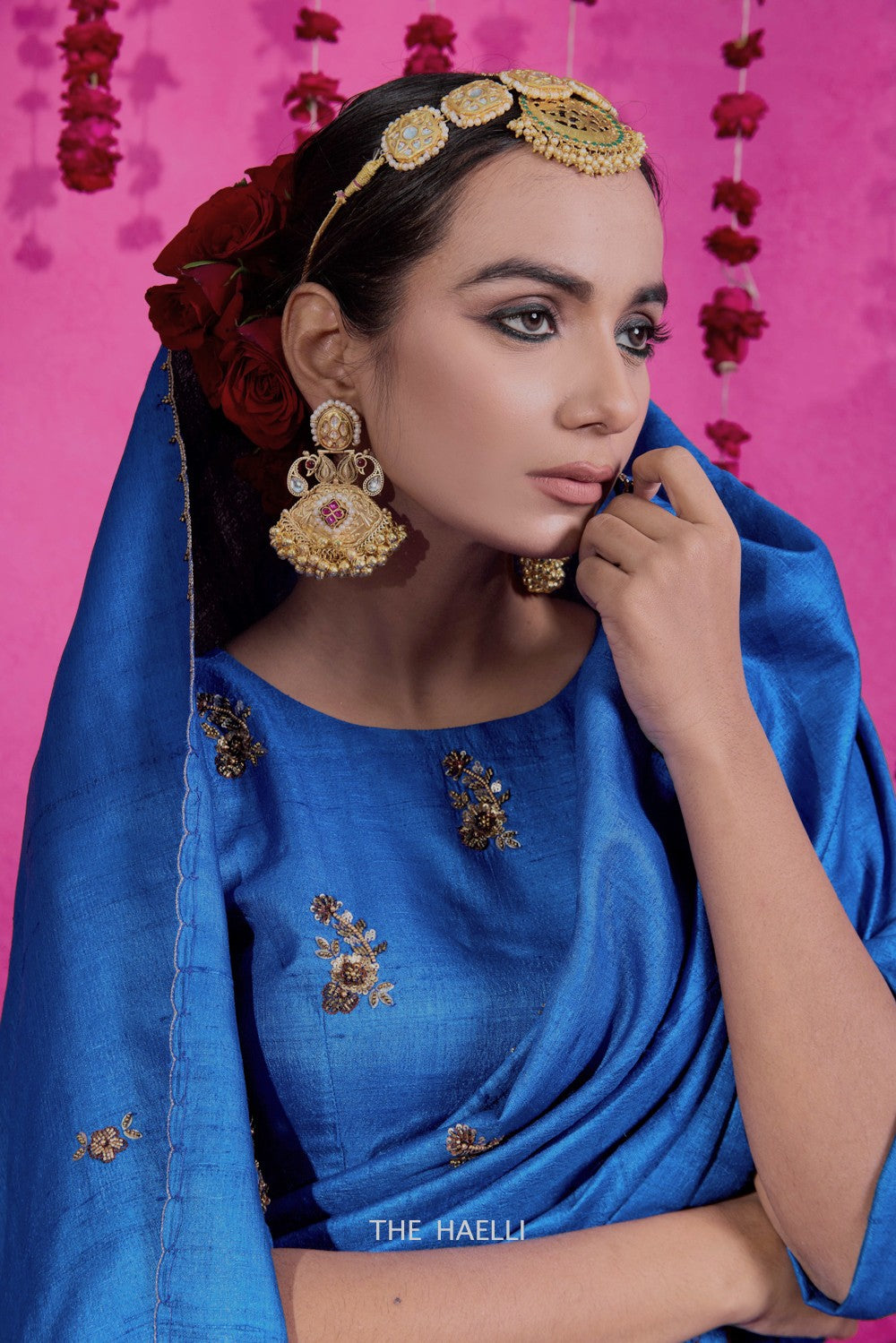 Pari Blue Tussar Silk Blouse