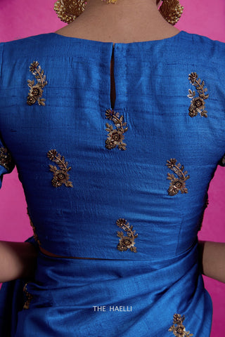 Pari Blue Tussar Silk Blouse