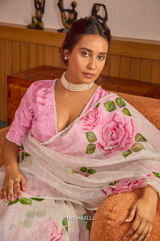 Mala Pink Blouse with Silver