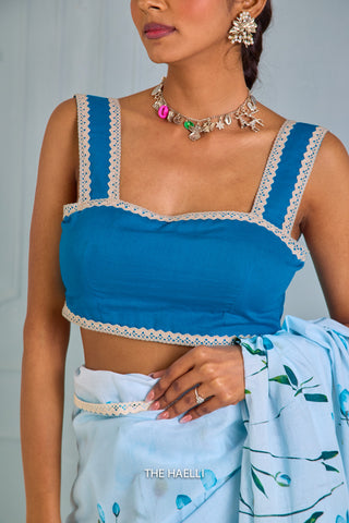 Mia Blue Cotton Blouse