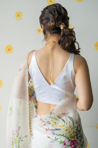 Velora White Stretchable Blouse