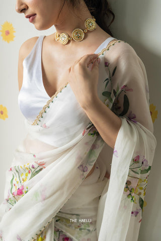 Velora White Stretchable Blouse