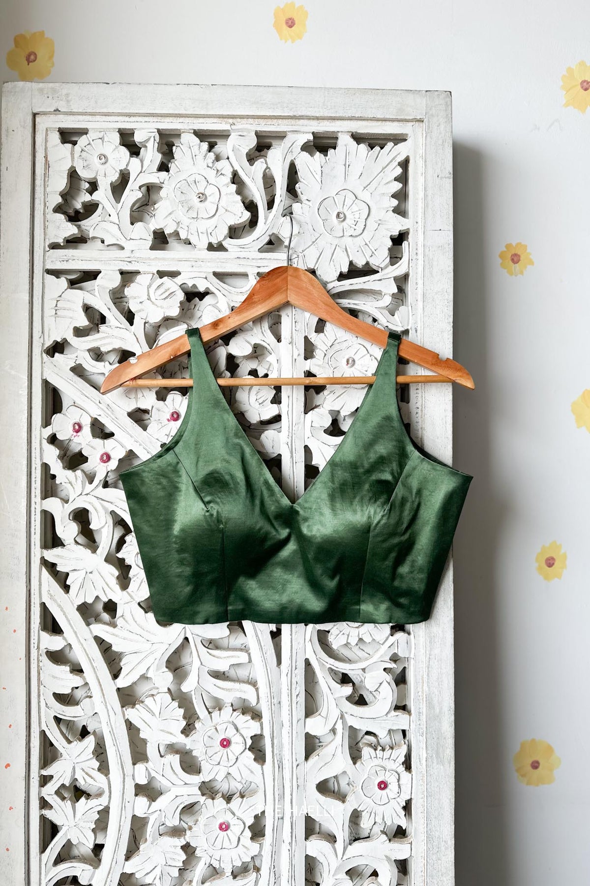 Velora Green Stretchable Blouse