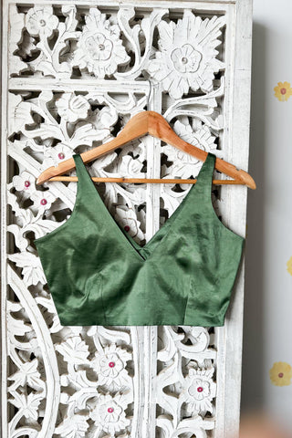Velora Green Stretchable Blouse