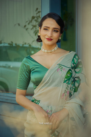 Velora Green Stretchable Blouse