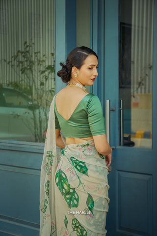 Velora Green Stretchable Blouse