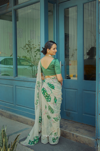 Velora Green Stretchable Blouse