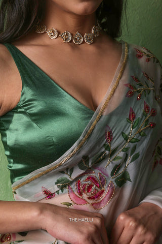 Velora Green Stretchable Blouse