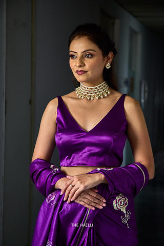 Velora Purple Stretchable Blouse