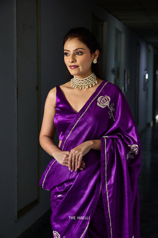 Velora Purple Stretchable Blouse