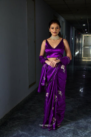 Velora Purple Stretchable Blouse