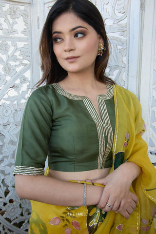 Mishti Green Silk Blouse