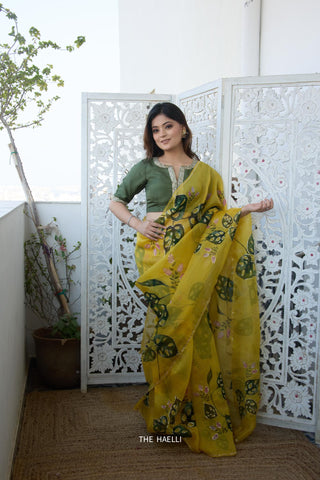 Mishti Green Silk Blouse