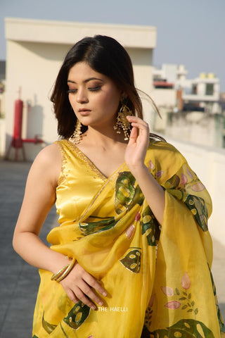 Ella Yellow Stretchable  Blouse