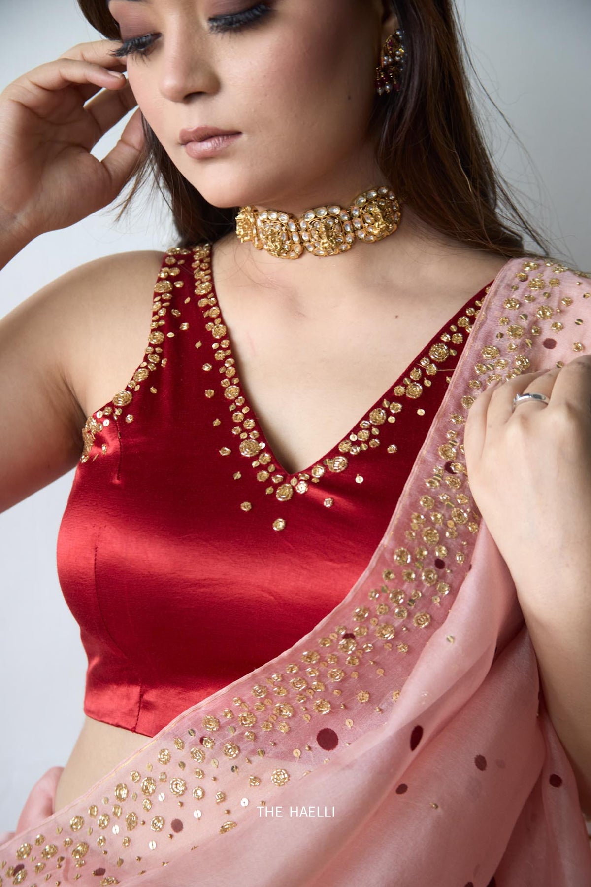 Ella Red Stretchable  Blouse