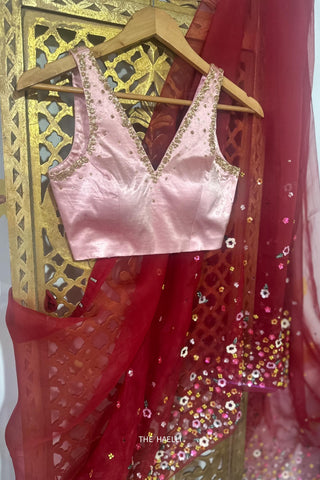 Ella Pink Stretchable  Blouse