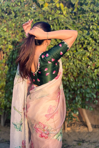 Nadia Green Satin Silk Blouse