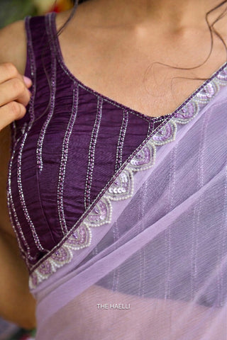 Flamingo Purple Uppada Silk Blouse