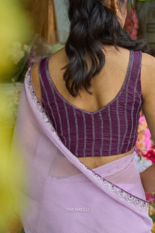 Flamingo Purple Uppada Silk Blouse