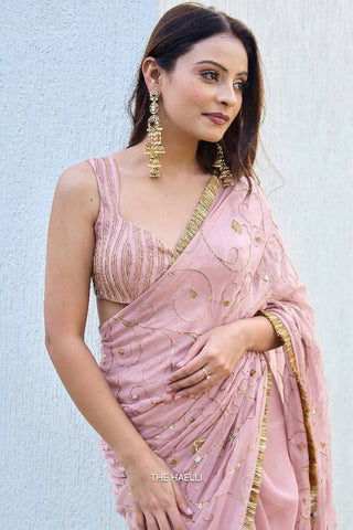 Veena Pink Uppada Silk Blouse