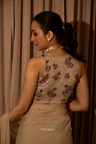 Raavi Tan Organza Blouse
