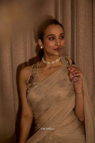 Raavi Tan Organza Blouse