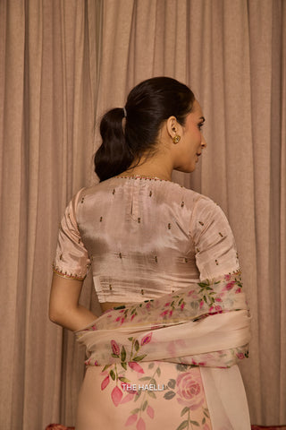Aaina Beige Uppada Silk Blouse