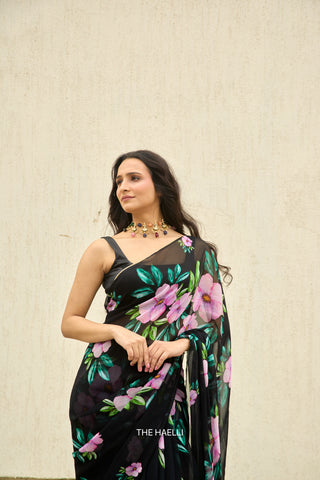 Velora Square Black Stretchable Blouse