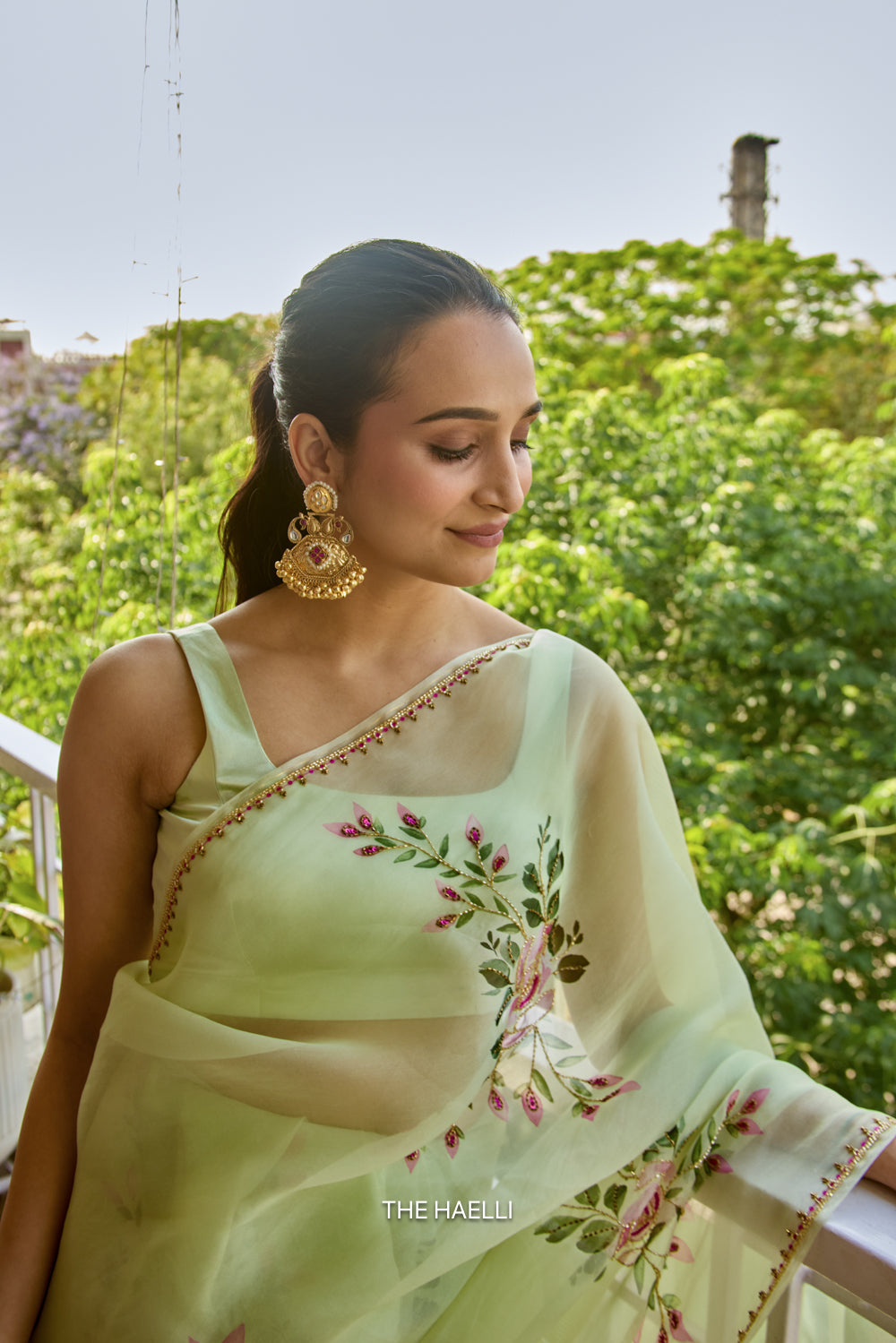 Velora Square Mint Stretchable Blouse
