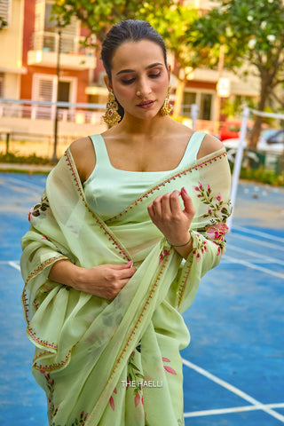 Velora Square Mint Stretchable Blouse
