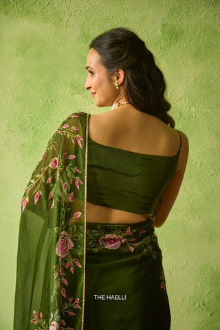 Jasmine Green Uppada Silk Blouse