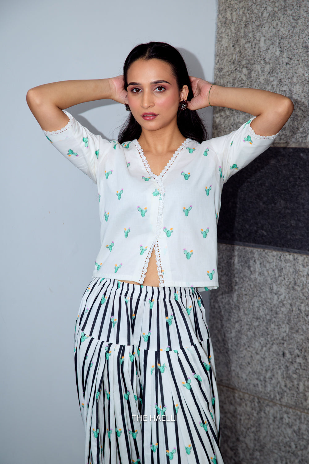 Cactus Dew White Cotton Top