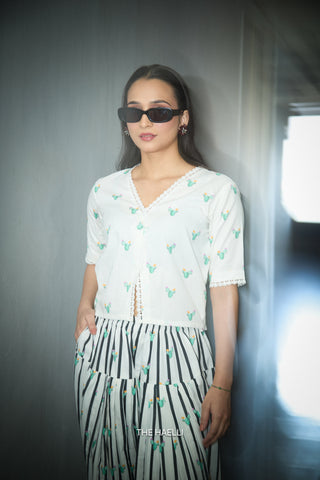 Cactus Dew White Cotton Top