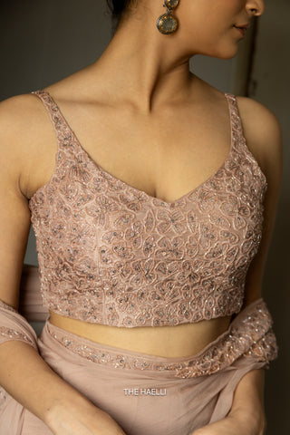 Carrie Beige Uppada Silk Blouse