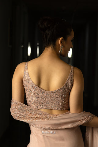 Carrie Beige Uppada Silk Blouse