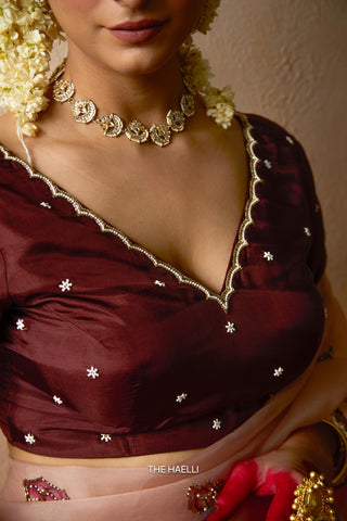 Heera Brown Uppada Silk Blouse