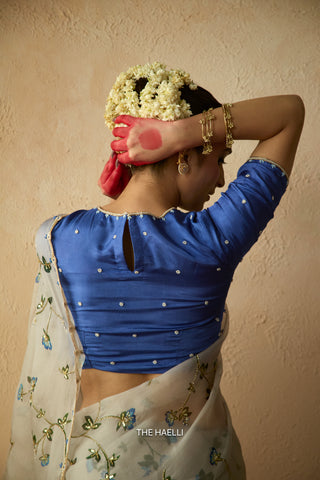Mohna Blue Uppada Silk Blouse