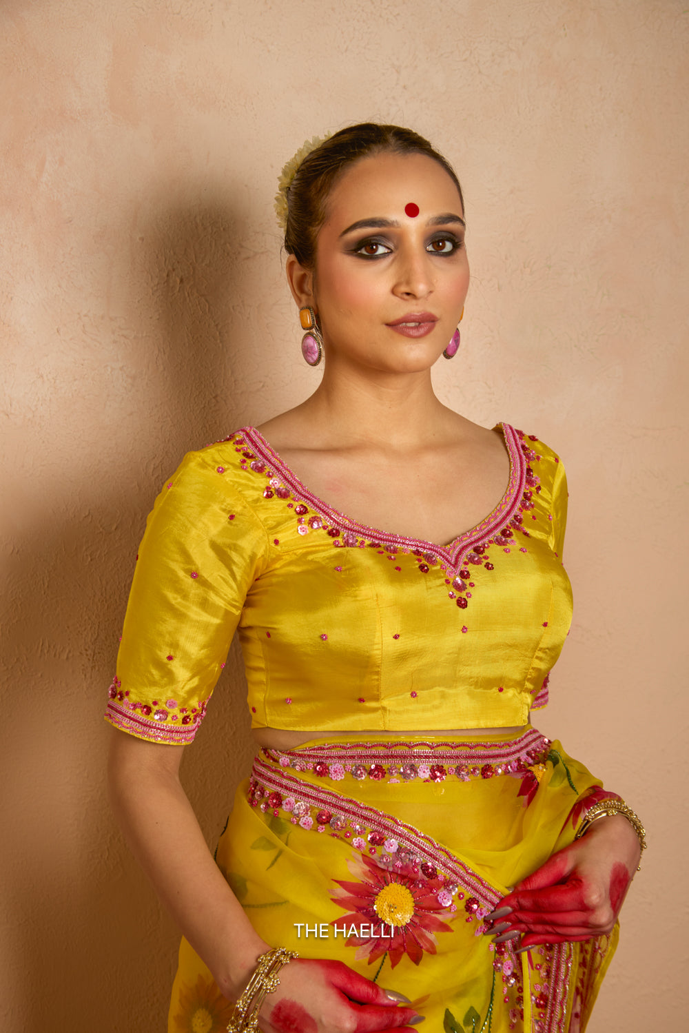 Begum Yellow Uppada Silk Blouse