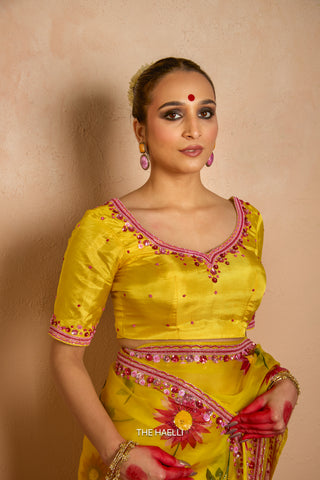 Begum Yellow Uppada Silk Blouse