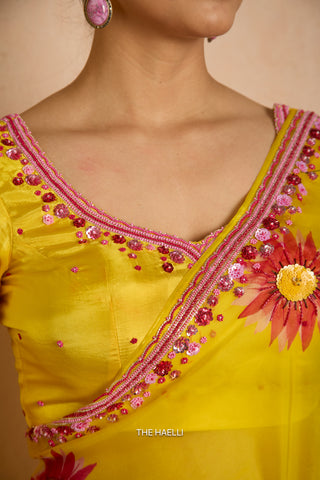 Begum Yellow Uppada Silk Blouse