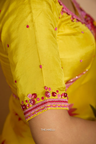 Begum Yellow Uppada Silk Blouse