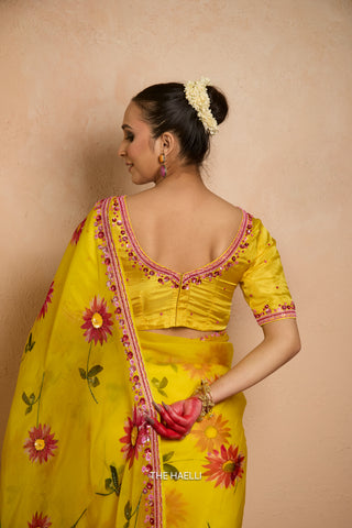 Begum Yellow Uppada Silk Blouse