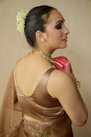 Velora Sand Stretchable Blouse