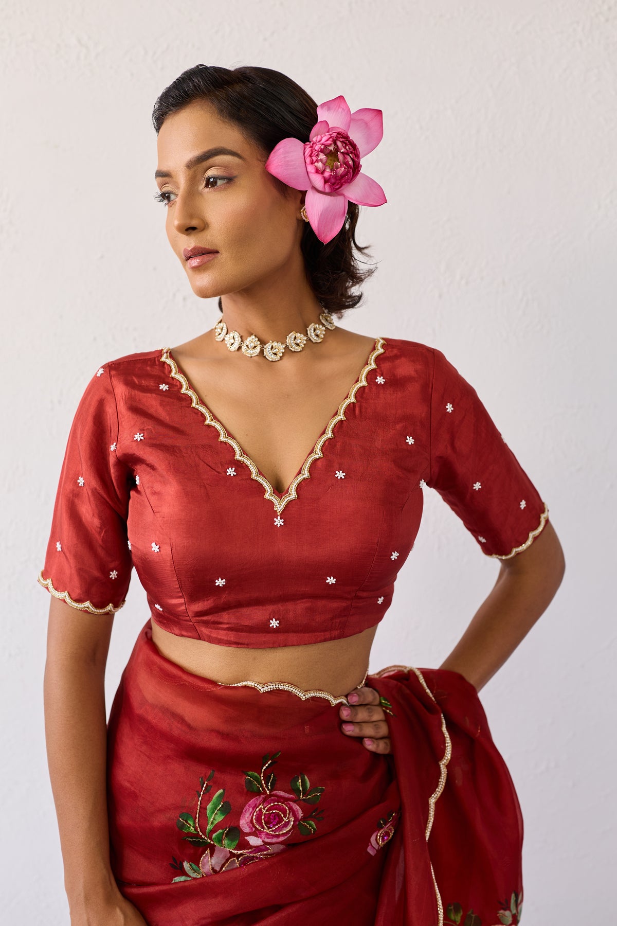 Heera Cherry Uppada Silk Blouse