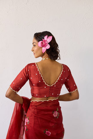 Heera Cherry Uppada Silk Blouse