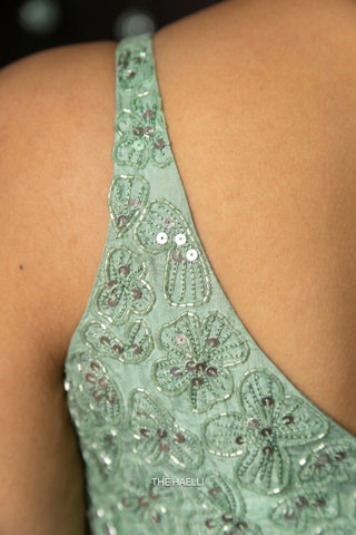 Carrie Mint Uppada Silk Blouse
