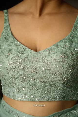 Carrie Mint Uppada Silk Blouse